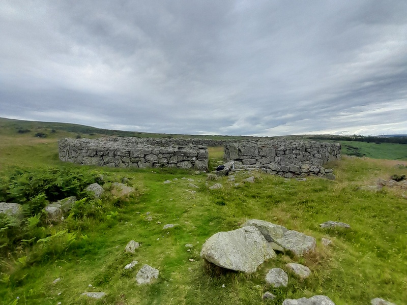 Approach to narrow entrance into centre of Edin's Hall Broch 