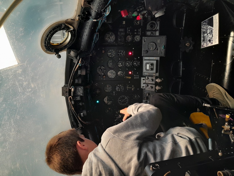 Inside cockpit of a Canberra Bomber Jet