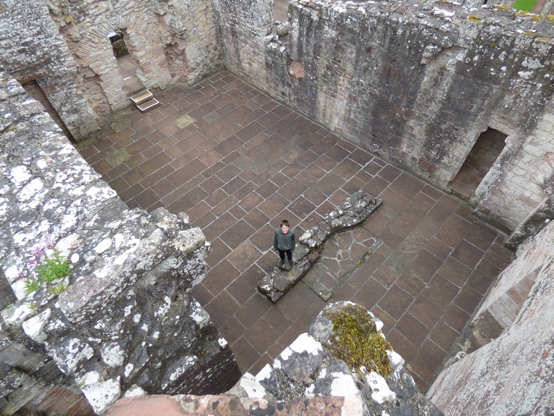 View from tower looking down into Monks' Dormitory at Dryburgh Abbey