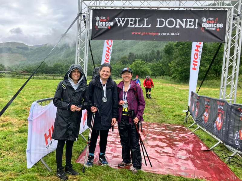 The finishing line of the Glencoe Challenge in Glen Nevis