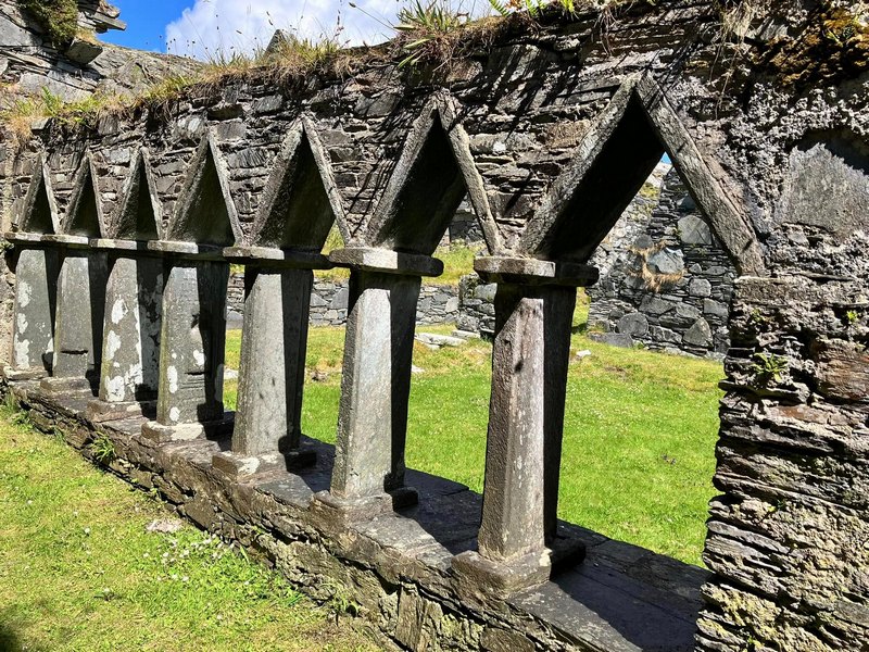 Section of the old cloistered courtyard at Oronsay