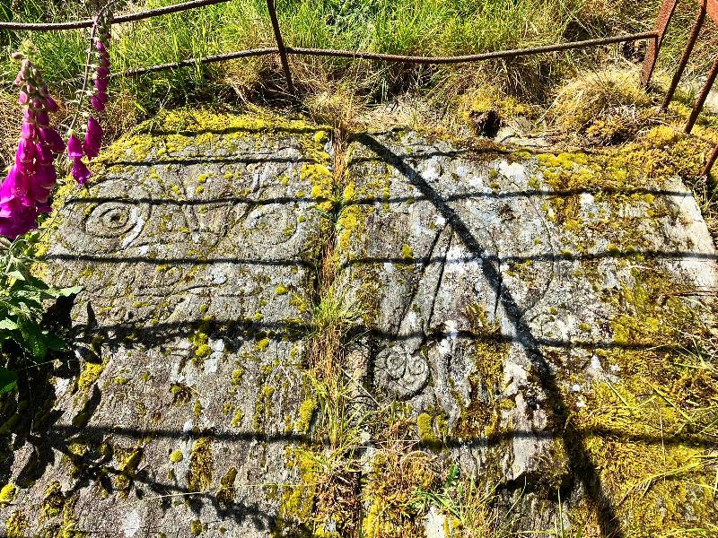 Pictish engravings on stone on Trusty's Hill in Galloway