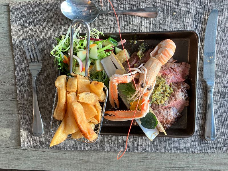 Appetising plate of food at the Steam Packet Inn, Isle of Whithorn